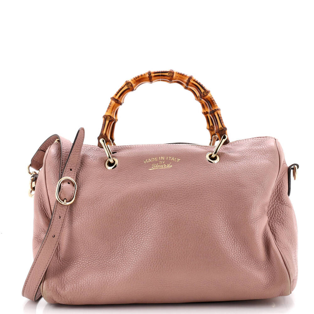 Gucci Medium Bamboo Shopper Boston Bag Leather